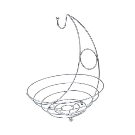 Stainless Steel Banana Rack - 40cm Height, Silver Finish Size: 40cm height, 28cm base diameter- Furaha Finds Kenya