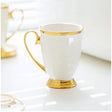 Shapely Ceramic Cup with Gold Ring/400ml, White Finish 8.5 *11* 6cm- Furaha Finds Kenya
