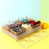 Acrylic Square Designer Serving Plate Bowl Stand with Acrylic Base Tray Set of 7