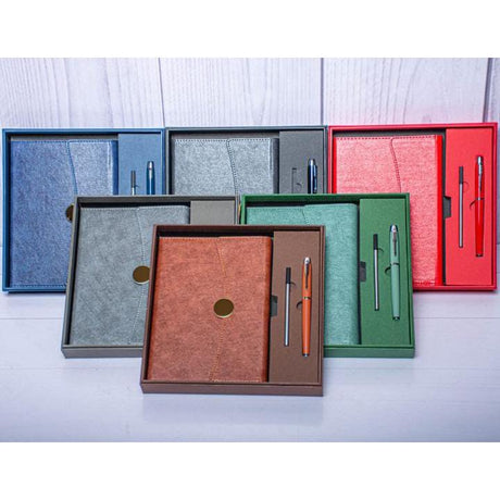 Executive Notebook Gift Set | LeatherBound Notebook & Refillable Pen- Furaha Finds Kenya