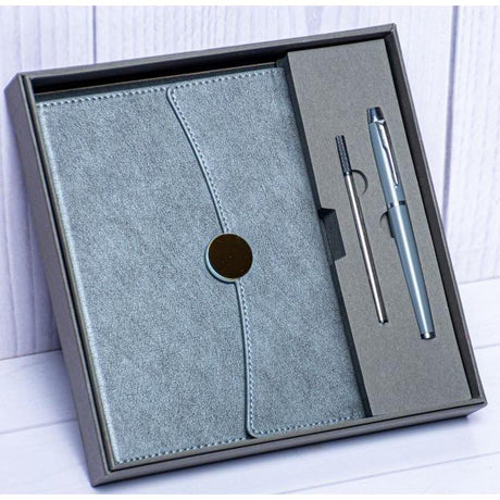 Executive Notebook Gift Set | LeatherBound Notebook & Refillable Pen- Furaha Finds Kenya