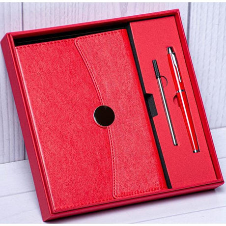 Executive Notebook Gift Set | LeatherBound Notebook & Refillable Pen- Furaha Finds Kenya