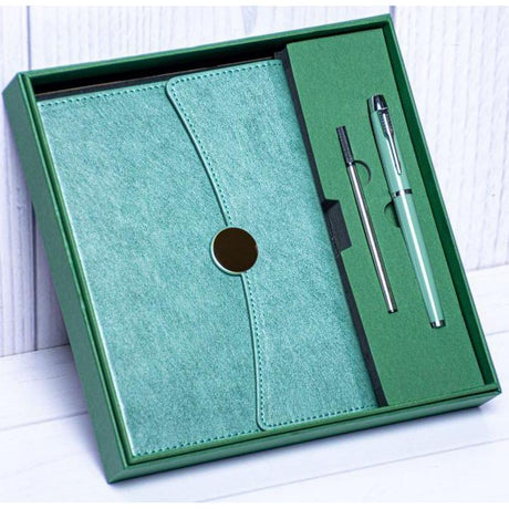 Executive Notebook Gift Set | LeatherBound Notebook & Refillable Pen- Furaha Finds Kenya