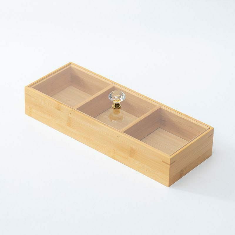 3 Slot Wooden Tea Bag & Candy Organizer Stylish Storage Solution- Furaha Finds Kenya