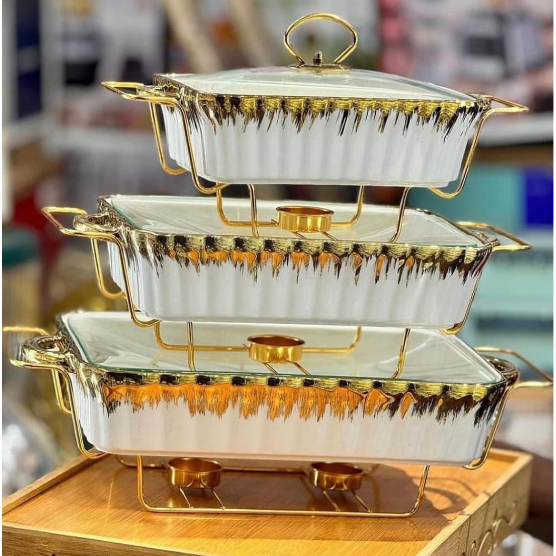 3pcs Ceramic Serving Bowl Set – Elegant, Stackable, and Dishwasher Safe- Furaha Finds Kenya