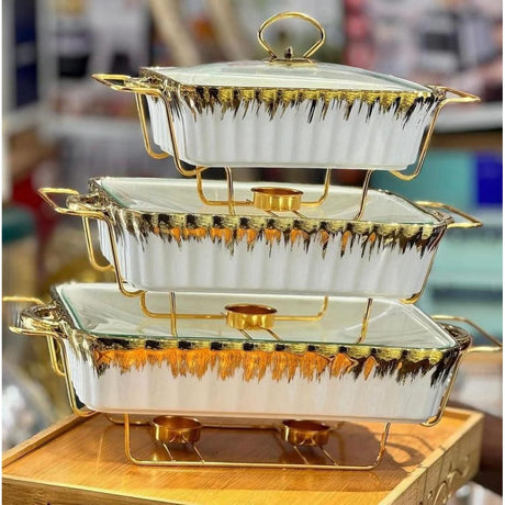 3pcs Ceramic Serving Bowl Set – Elegant, Stackable, and Dishwasher Safe- Furaha Finds Kenya