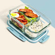 3 Grid Microwave Safe Large Capacity 1400ml Borosilicate Glass Lunch Box- Furaha Finds Kenya