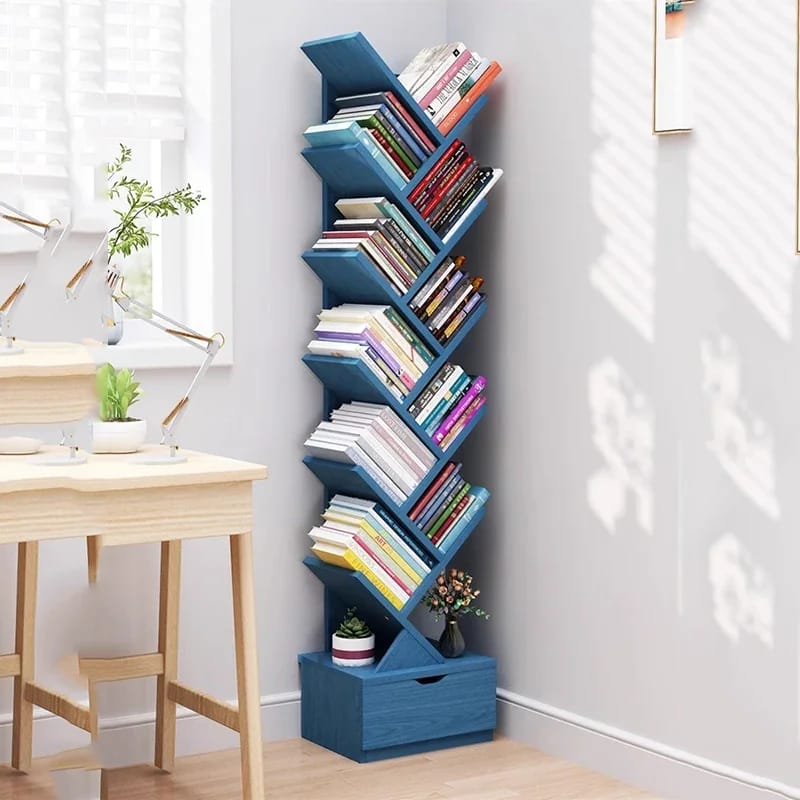 Furaha Finds Vertical Bookshelves Bookcase Storage furniture and book organizer (142 x 34 x 20cm) for home, office, and decor.
