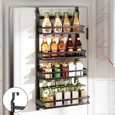 4 Tier Over Door Caddy Organizer Adjustable Hanging Steel Storage Rack with Suction Cups- Furaha Finds Kenya