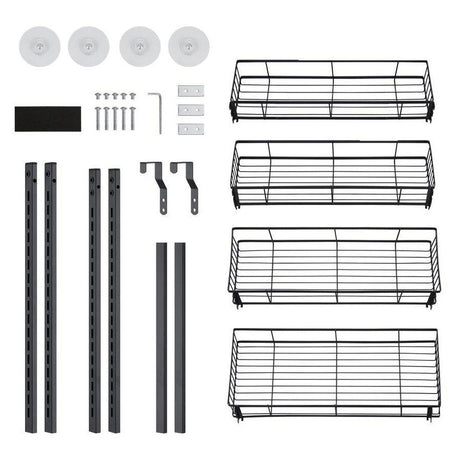 4 Tier Over Door Caddy Organizer Adjustable Hanging Steel Storage Rack with Suction Cups- Furaha Finds Kenya