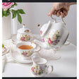 Bone China Tea Set with Pink Flowers