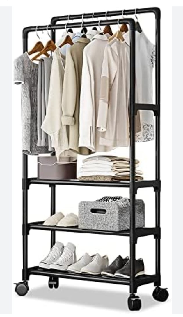 Sturdy metal Rolling Garment Rack