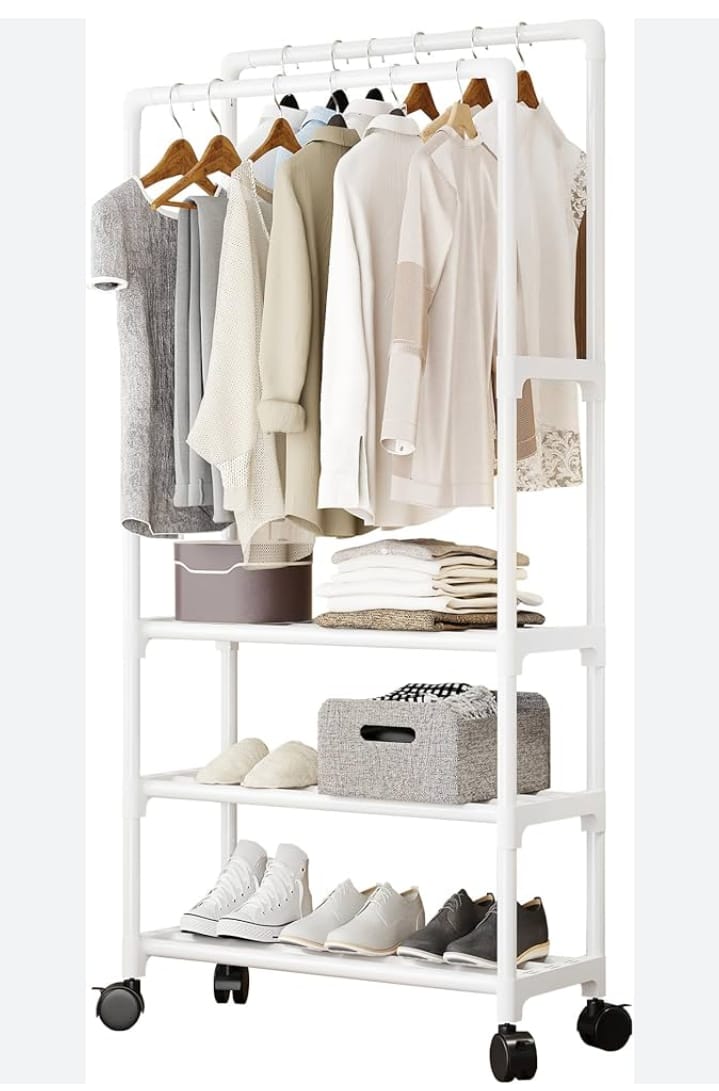Sturdy metal Rolling Garment Rack