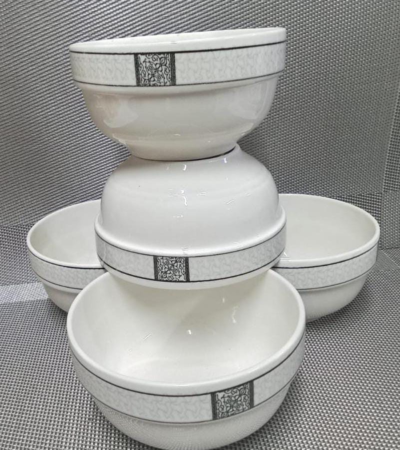 Mesh Ceramic Bowl Set  4.5" Round Set of 6