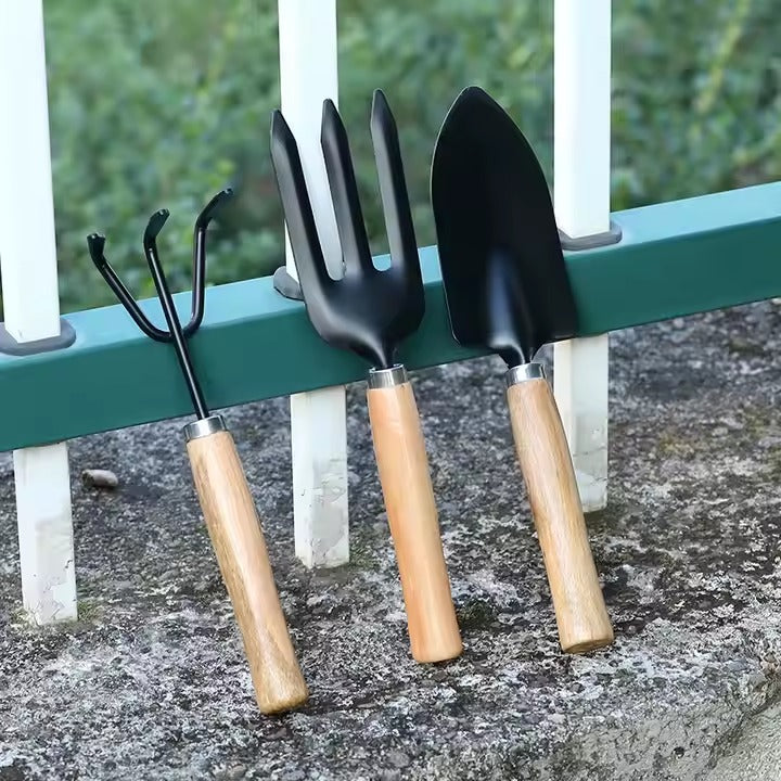 3 Piece Hand Shovel, Rack & Spade Garden Tool Set  Essential Gardening Kit