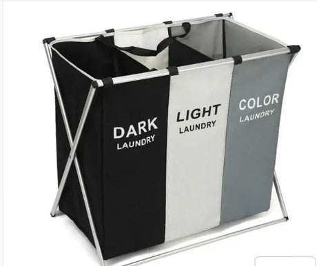 Furaha Finds 3 grid foldable color laundry basket spacious durable and perfect for home organization