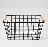 Metal Wire Storage Basket with Handle Size 24 cm X 13 cm X 17 cm