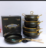 Donnor 11pcs Granite Cookware Set Premium 6 Layer Nonstick Coating
