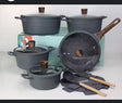 Donnor 15pcs Wave Granite Nonstick Cookware Set 6 Layer Coating- Furaha Finds Kenya