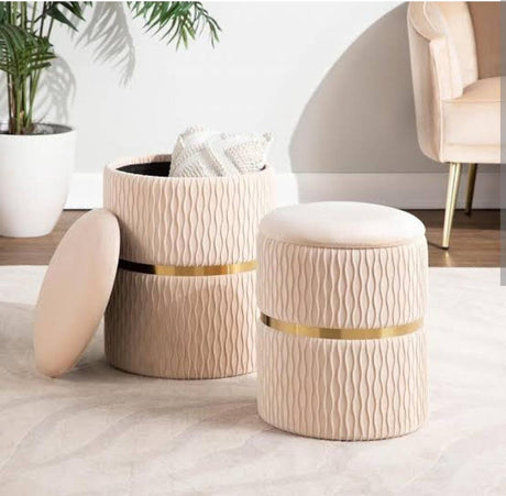 Furaha Finds Decorative Round Ottoman Stools 