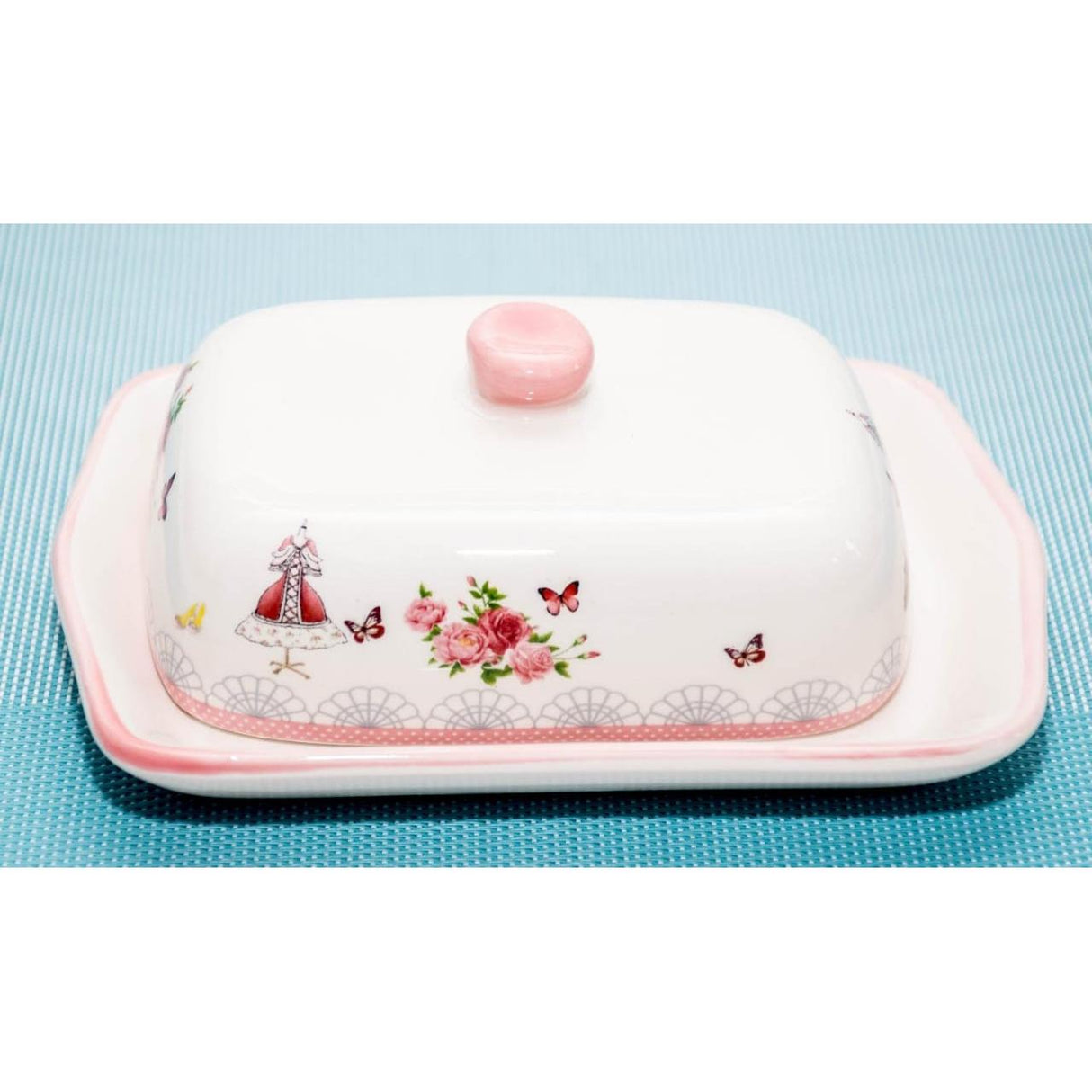 Ceramic Butter Container 18 cm X 8 cm- Furaha Finds Kenya