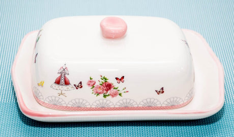 Ceramic Butter Container 18 cm X 8 cm- Furaha Finds Kenya