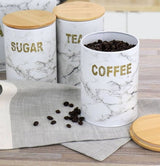 3pcs Airtight Ceramic Canisters Set with Bamboo Lid
