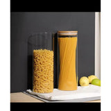 Spaghetti & Cereal Storage Jars 2000ml Borosilicate Glass with Bamboo Lid- Furaha Finds Kenya