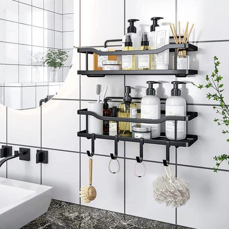 2PCS kitchen Caddy Shelf Bathroom Organizer Rustproof & No Drilling- Furaha Finds Kenya
