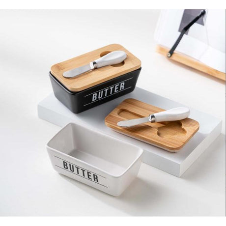 Ceramic Butter Dish 400ml Elegant and Durable Butter Storage Container- Furaha Finds Kenya