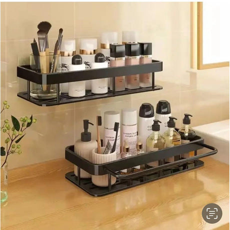 2 Pcs Aluminum Alloy Rectangular Shelf with Towel Holder- Furaha Finds Kenya