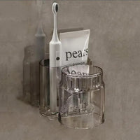 Acrylic Toothbrush Holder with Gargle Cup Bathroom Organizer Tooth brush holder Toothbrush Holders
