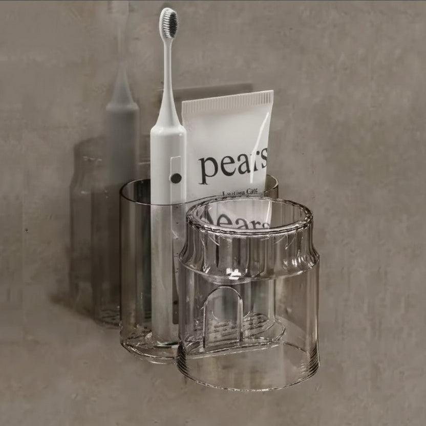 Acrylic Toothbrush Holder with Gargle Cup Bathroom Organizer
