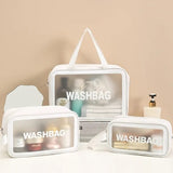 3pc Wash Bag Pouch Set with Wide Base