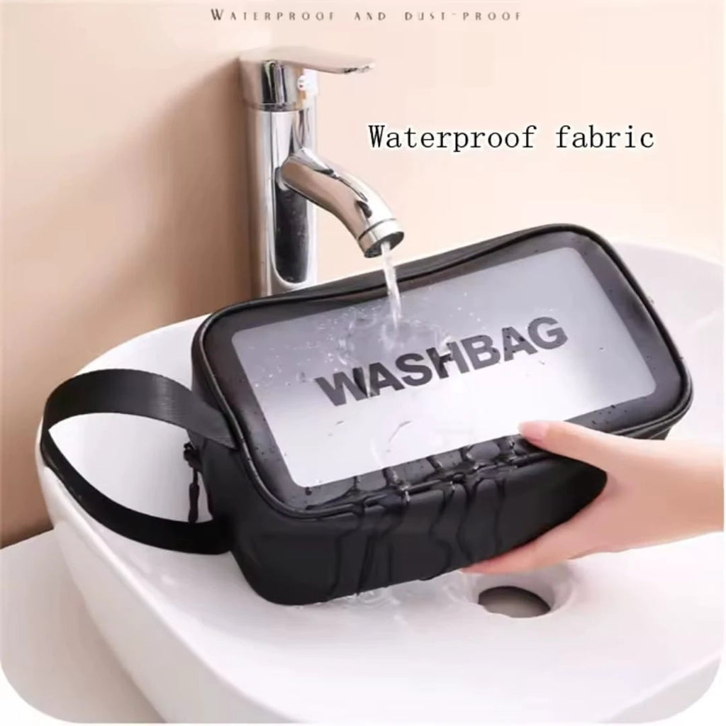 3pc Wash Bag Pouch Set with Wide Base Travel Accessories Toiletry Bags