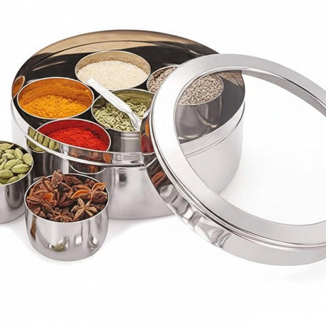Max Fresh Stainless Steel Masala Dabba Spice Storage Box Kitchenware Food Storage Containers