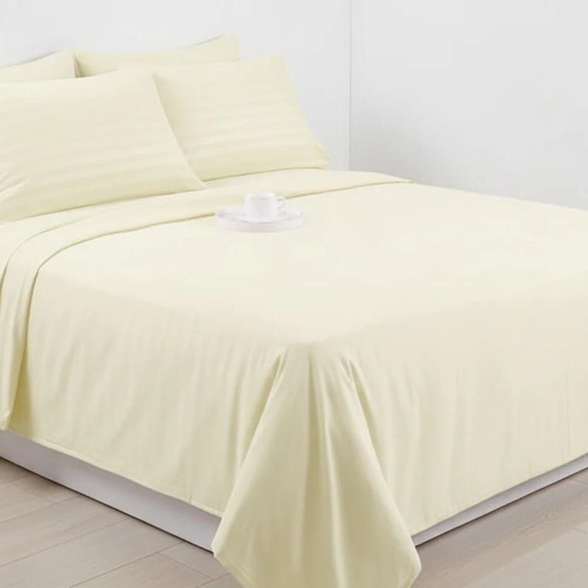 Cotton Striped Bedsheet Set 6×6 bedding Bed Sheets