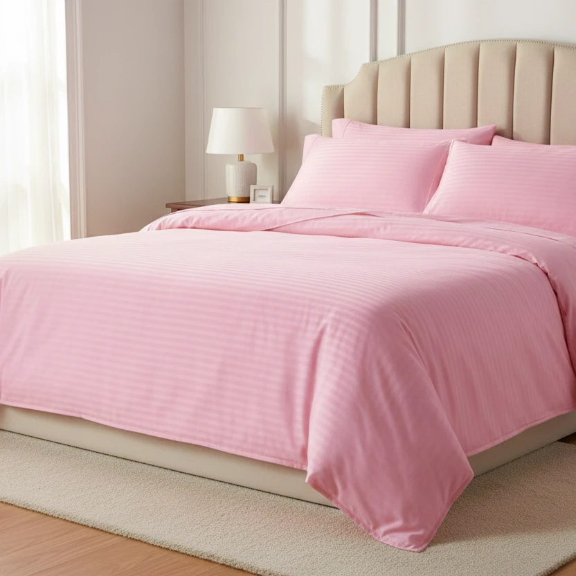 Cotton Striped Bedsheet Set 6×6 bedding Bed Sheets