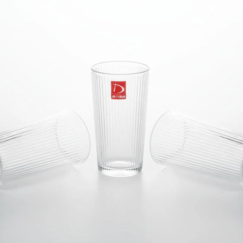 Ribbed Glass Tumblers 335ml Set of 6 Drinkware Tumblers