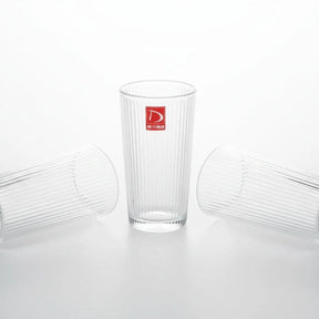 Ribbed Glass Tumblers 335ml Set of 6 Drinkware Tumblers