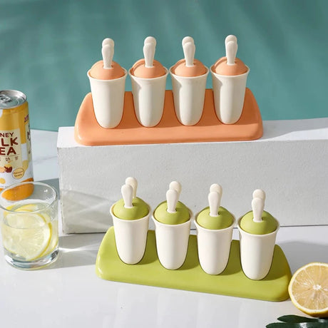 Cartoon Reusable Popsicle Mold Set for Homemade Ice Cream Bakeware Ice Molds