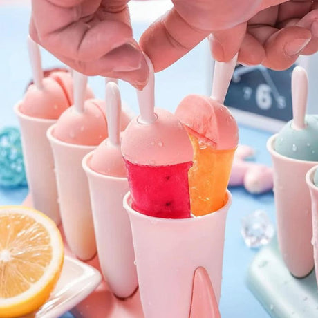 Cartoon Reusable Popsicle Mold Set for Homemade Ice Cream Bakeware Ice Molds