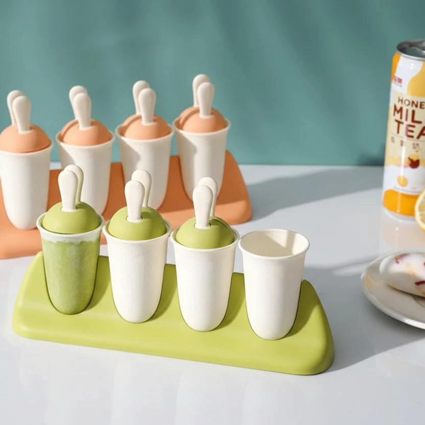 Cartoon Reusable Popsicle Mold Set for Homemade Ice Cream Bakeware Ice Molds