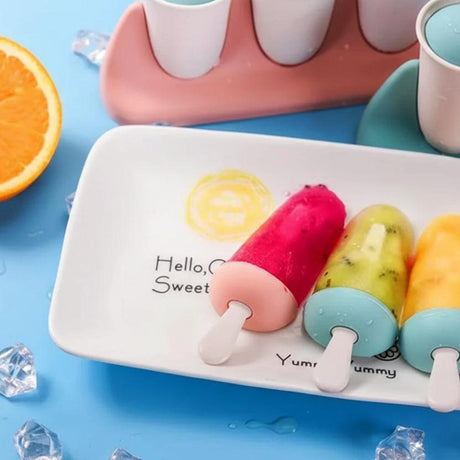 Cartoon Reusable Popsicle Mold Set for Homemade Ice Cream Bakeware Ice Molds