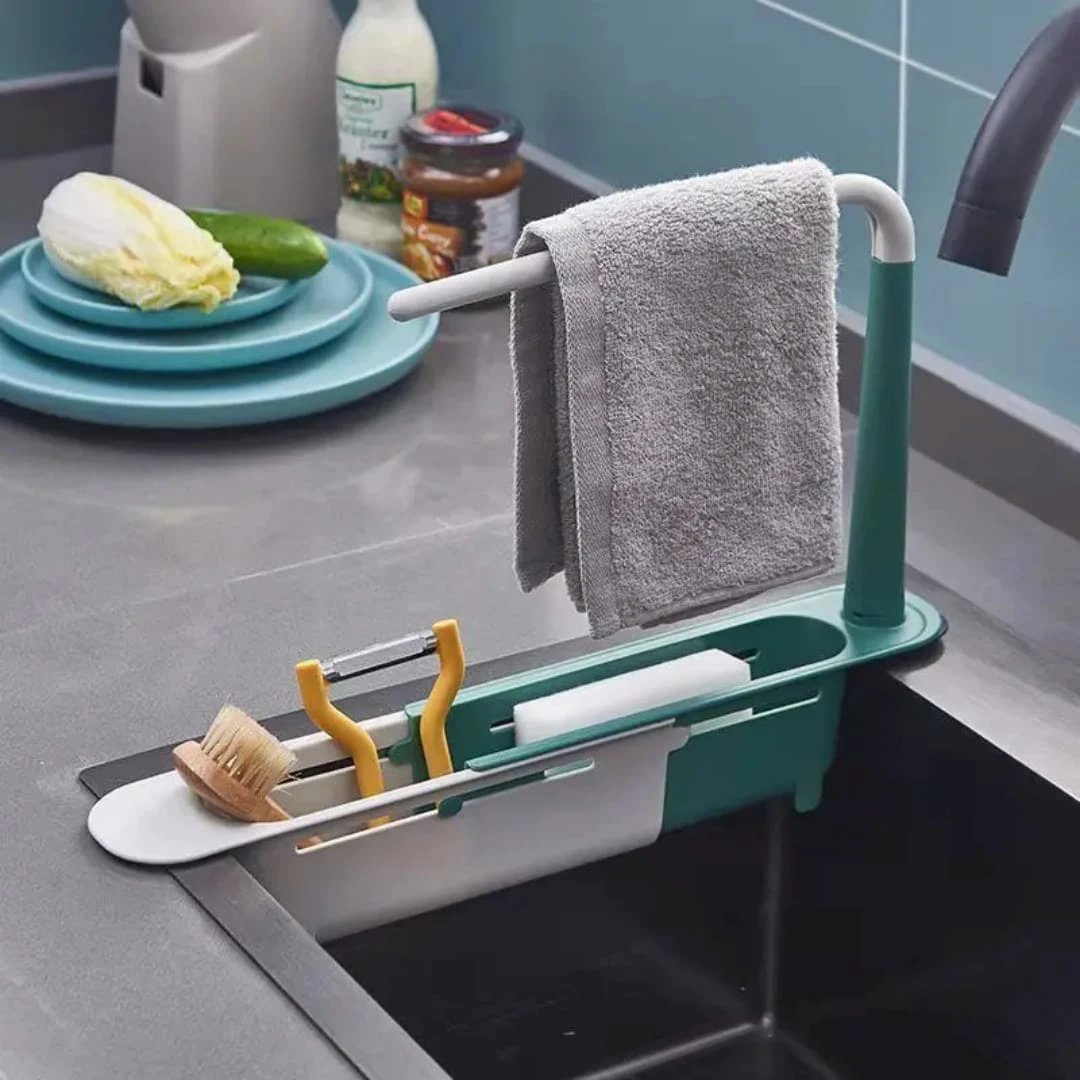 Telescopic Sink Shelf Kitchen Organizer Soap & Sponge Drain Rack Sink accessories Sink Caddies