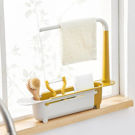 Telescopic Sink Shelf Kitchen Organizer Soap & Sponge Drain Rack Sink accessories Sink Caddies