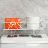 Bathroom Toilet Rack Wrought Iron Wall Organizer Black