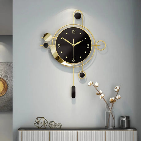 Modern Luxury Giant Gold Wall Clock Nordic Metal Design