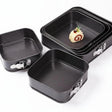 Square Baking Tins Set 6pcs Non-Stick Carbon Steel with Removable Base Bakeware Cake Pans & Molds
