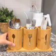 4 in 1 Eco-Friendly Bamboo Cutlery Organizer Flatware Trays